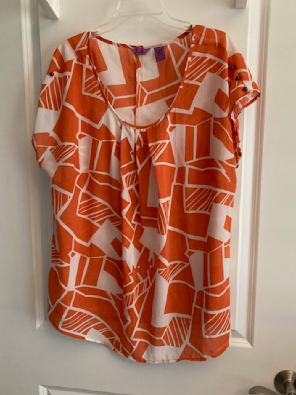 Fucsia Brand- Orange/Cream 1X Top